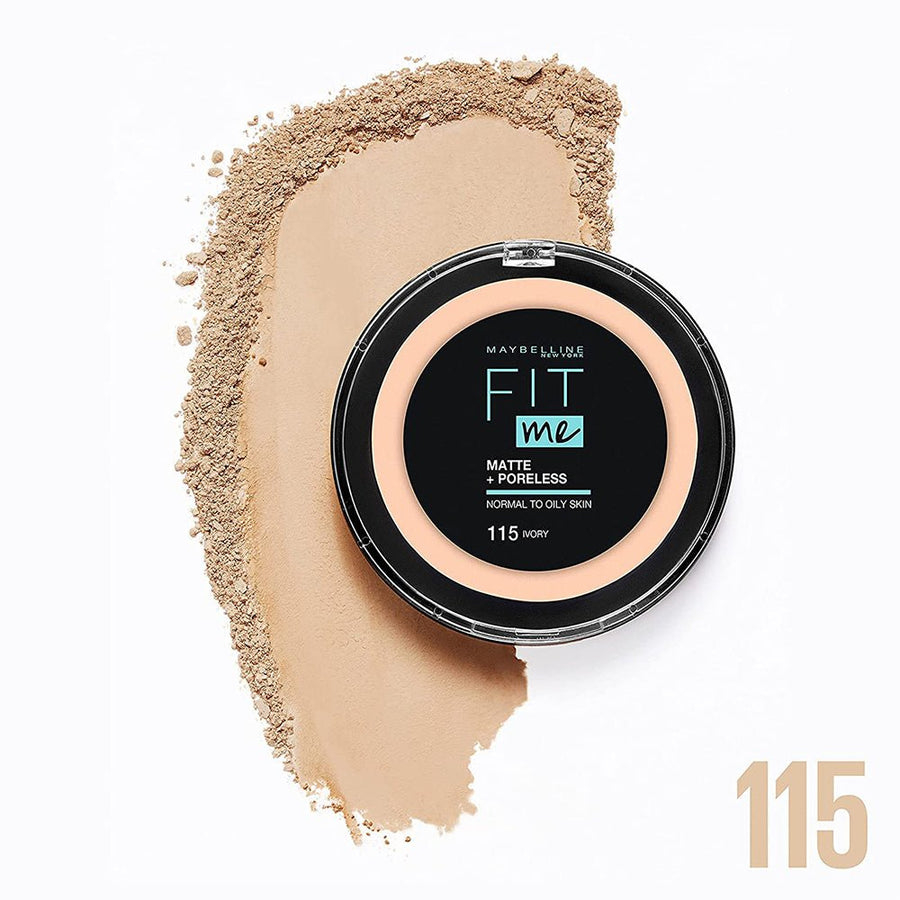 Maybelline Fit Me! Matte + Poreless Powder 14g, Long-Lasting Shine Control, Matte Finish #color_115 Ivory