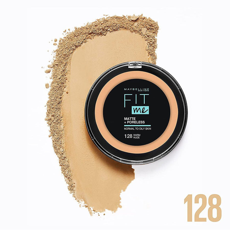 Maybelline Fit Me! Matte + Poreless Powder 14g, Long-Lasting Shine Control, Matte Finish #color_128 Nude