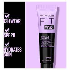 Maybelline Fit Me Primer Luminous & Smooth Hydrating Primer 30ml, Vitamin E, SPF 20 #color_Luminous & Smooth