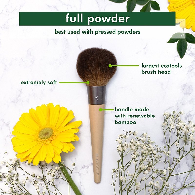 Ecotools Full Powder Brush Makeup Brushes Tools Large, Dense, Incredibly-Soft Head