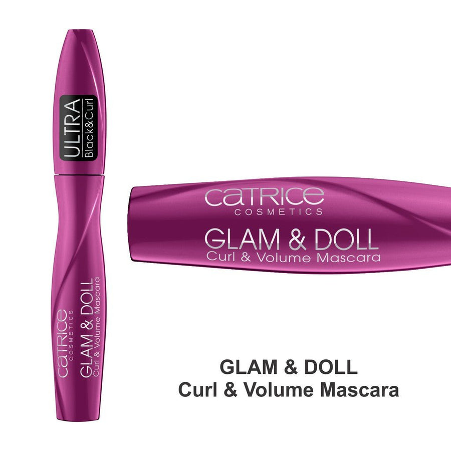 Catrice Glam & Doll Curl & Volume Mascara Deep Black Texture 0.34oz 10ml Ultra Black & Curl 