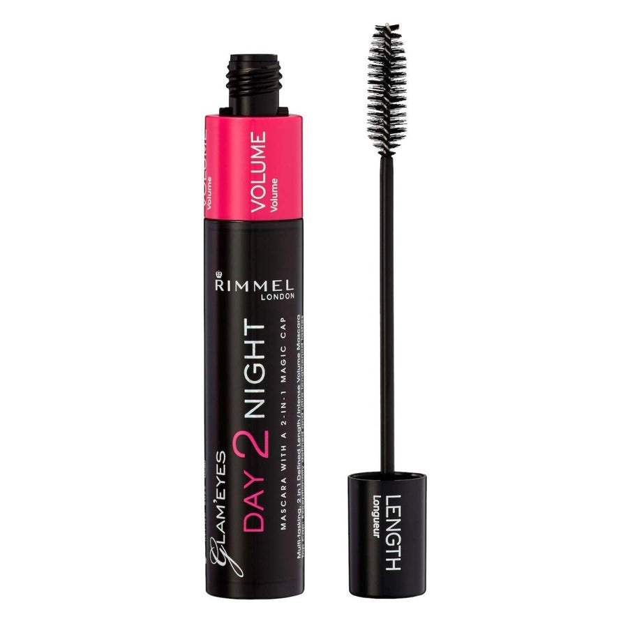 Rimmel Glam Eyes Day 2 Night Black Mascara 001 0.32oz 9.5ml, Volume and Length