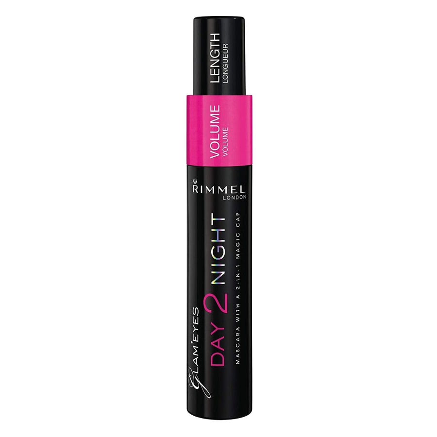 Rimmel Glam Eyes Day 2 Night Black Mascara 001 0.32oz 9.5ml, Volume and Length