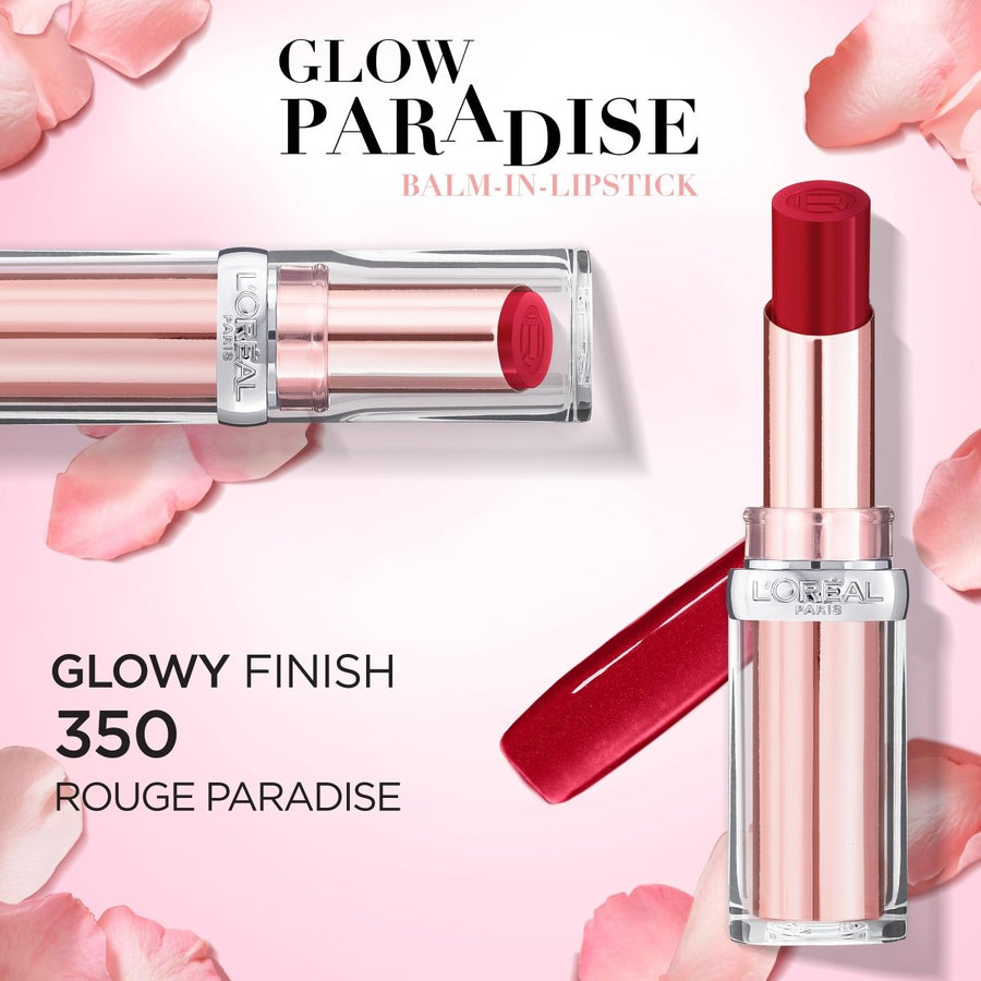 L'Oreal Paris Glow Paradise Lipstick 3g Intense Color, Satin Finish, Hydrating #color_350 Rouge Paradise Sheer