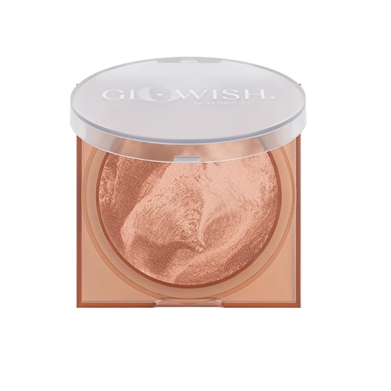 Huda Beauty GloWish Soft Radiance Bronzing Powder Fragrance-Free, Vitamin E, Shea Butter, Red Bell Pepper Extract, Damascus Rose Oil #color_01 Light