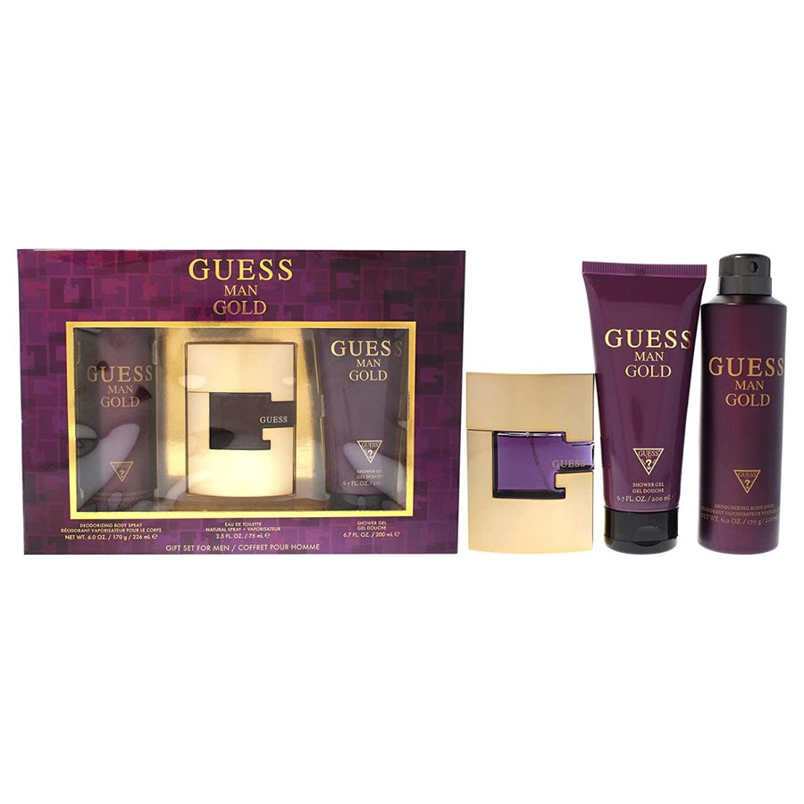 Guess Gold Men Perfume Gift Set with Shower Gel