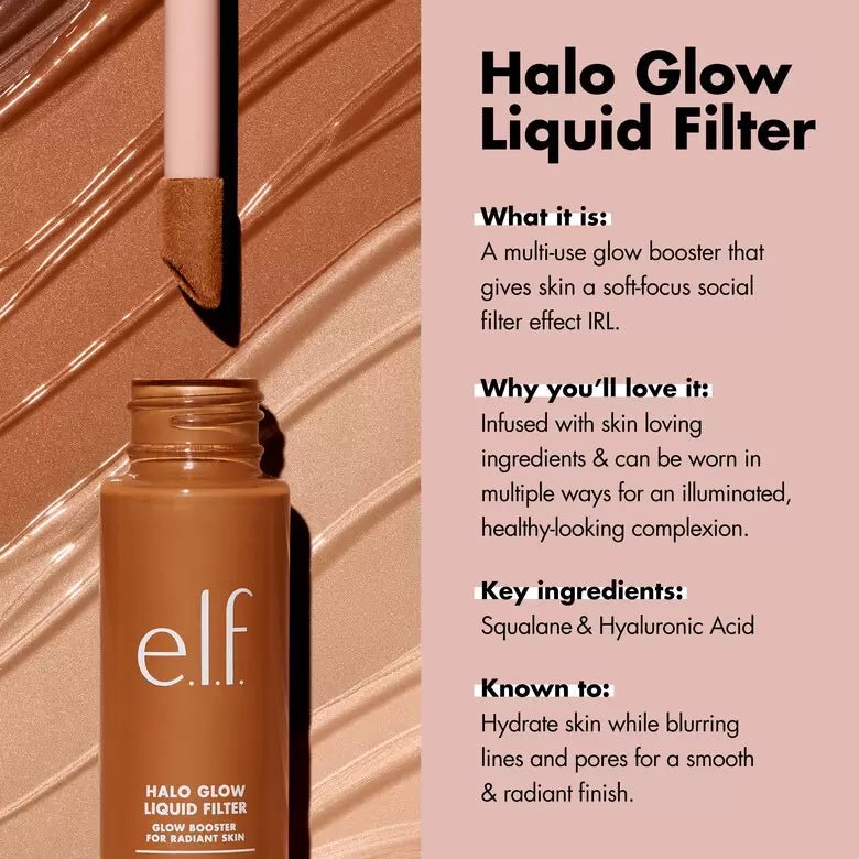 E.L.F Halo Glow Liquid Filter 31.5ml Luminous, Dewy Complexion