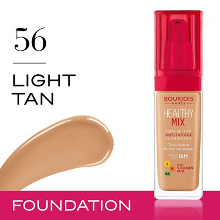 Bourjois Healthy Mix Foundation 1.0oz 30ml Buildable Smooth Matte Finish #color_N56 Light Tan