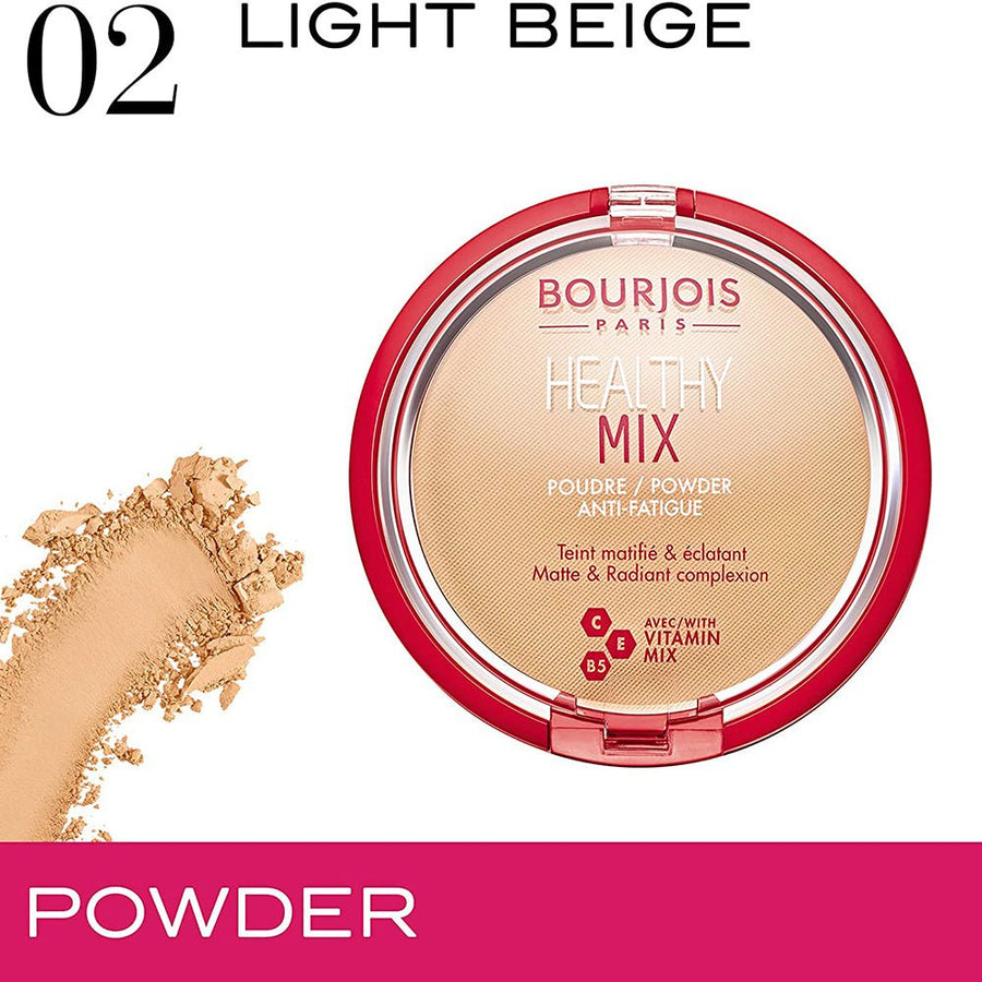 Bourjois Healthy Mix Powder 0.28oz 8g Buildable Smooth Matte Finish #color_02 Light Beige