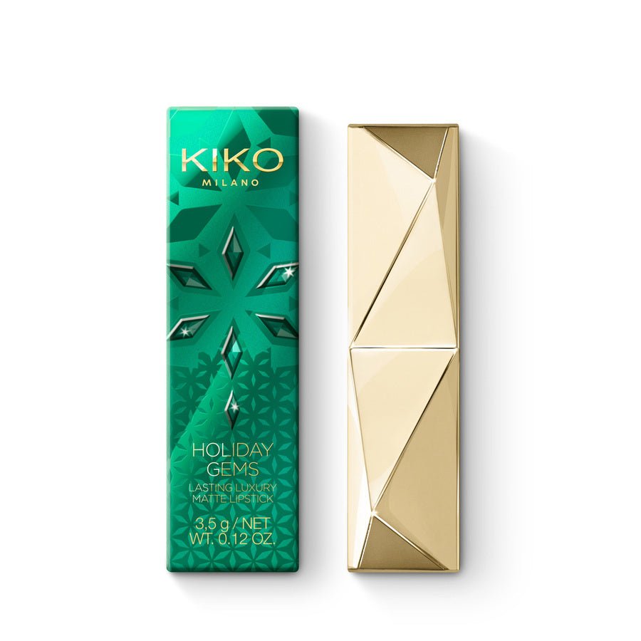 Kiko Holiday Gems Lasting Luxury Matte Lipstick 3.5g, Best-Selling Suede-Like Matte Finish Lasts up to 8 Hours