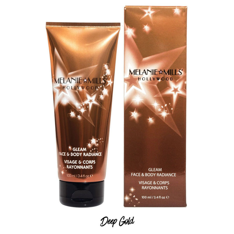 Melanie Mills Hollywood Gleam Body Radiance 30ml 100ml, Makeup, Moisturizer, Glow for Face Body #color_Deep Gold.