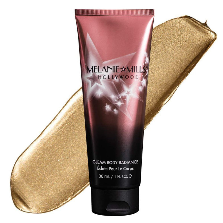 Melanie Mills Hollywood Gleam Body Radiance 30ml 100ml, Makeup, Moisturizer, Glow for Face Body #color_Deep Gold.