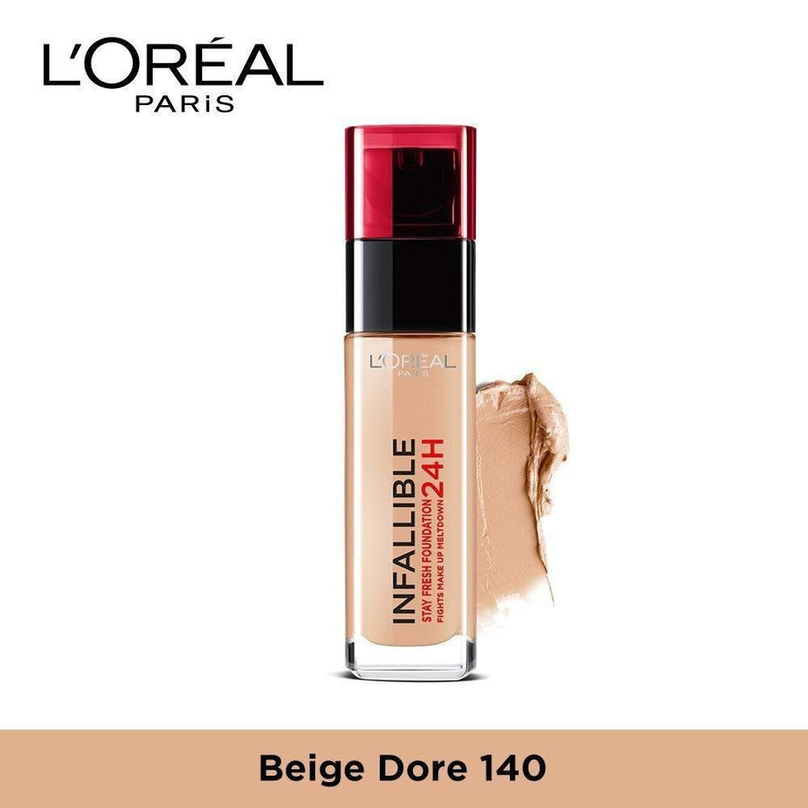 L'Oreal Infallible 24H Liquid Foundation 30ml 30ml, Hydrating, Waterproof, Full Coverage Base #color_140 Beige Dore/Golden Beige