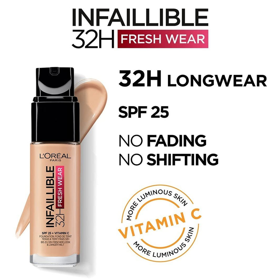 L'Oreal Infallible 24H Liquid Foundation 30ml 30ml, Hydrating, Waterproof, Full Coverage Base