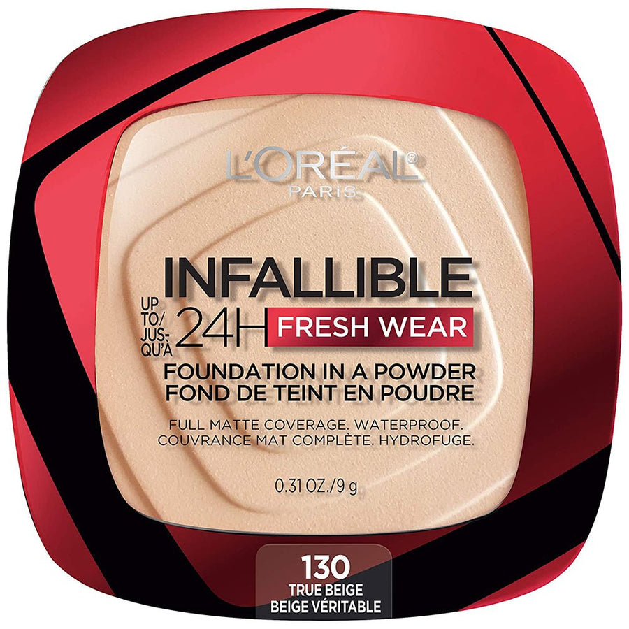 L'Oreal Infallible 24H Fresh Wear Powder Foundation 9g, Mattifies, Flawless Fresh Look #color_130 True Beige