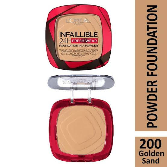 L'Oreal Infallible 24H Fresh Wear Powder Foundation 9g, Mattifies, Flawless Fresh Look #color_ 200 Gold Sand