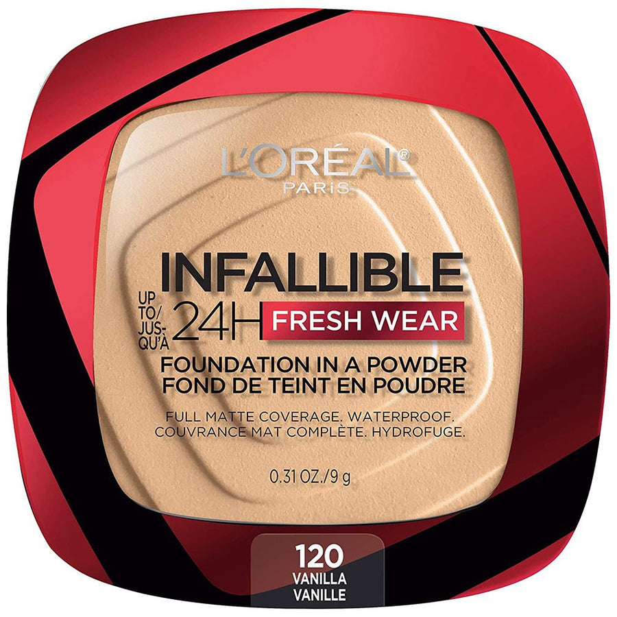 L'Oreal Infallible 24H Fresh Wear Powder Foundation 9g, Mattifies, Flawless Fresh Look #color_120 Vanilla