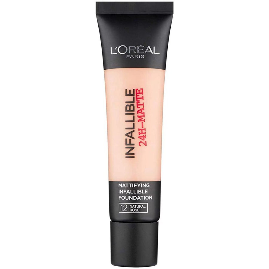 L'Oreal Paris Infallible 24H Matte Foundation 35ml, Long-Lasting, Matte Coverage, Second-Skin Finish #color_12 Natural Rose