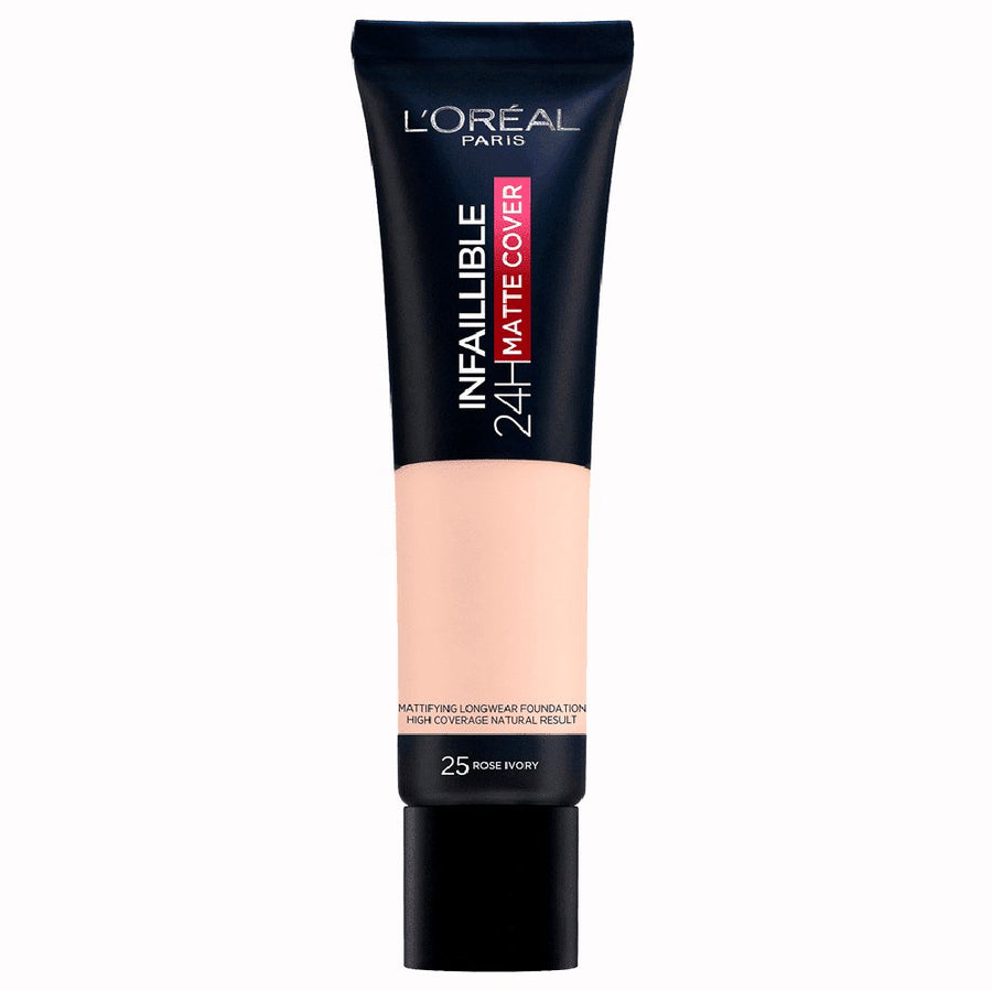 L'Oreal Paris Infallible 24HR Matte Cover Foundation 30ml, Long-Lasting Foundation, Mattifying Effect #color_25 Rose Ivory