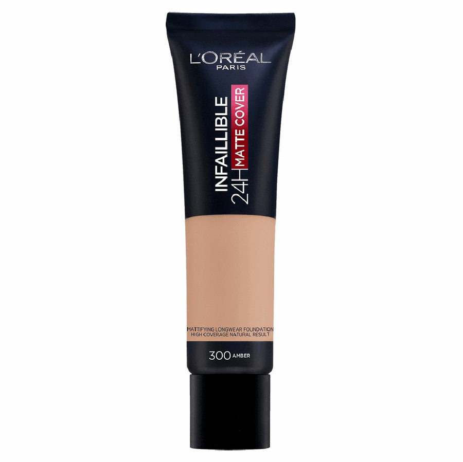 L'Oreal Paris Infallible 24HR Matte Cover Foundation 30ml, Long-Lasting Foundation, Mattifying Effect #color_300 Amber