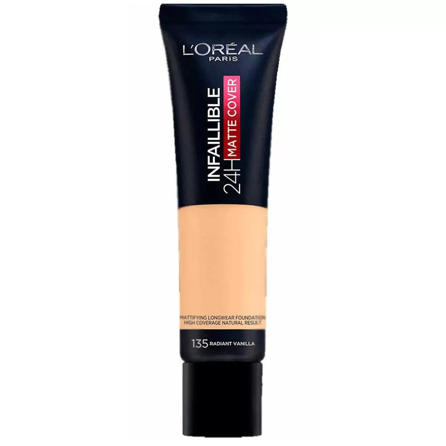 L'Oreal Paris Infallible 24HR Matte Cover Foundation 30ml, Long-Lasting Foundation, Mattifying Effect #color_135 Radiant Vanilla