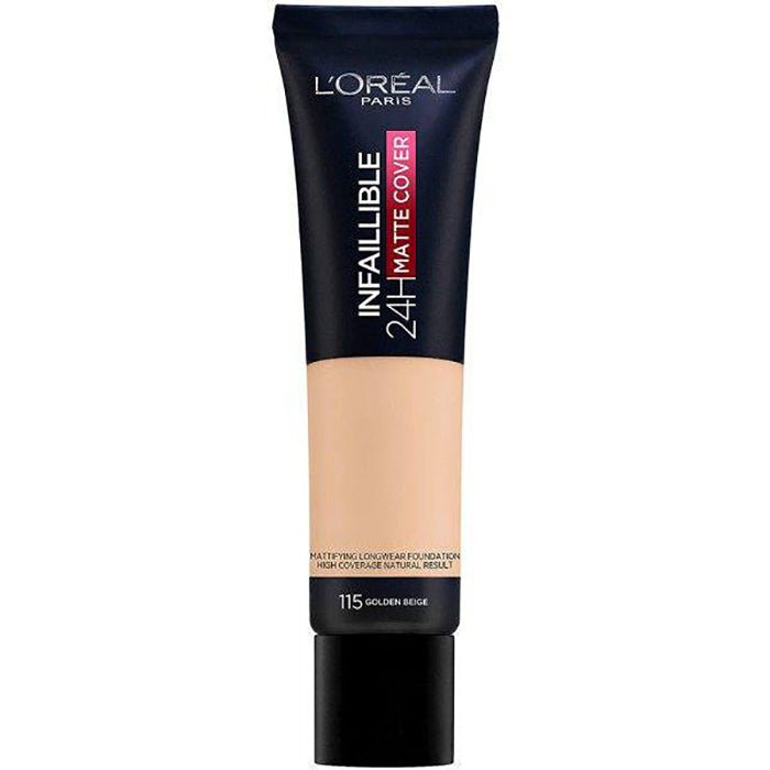 L'Oreal Paris Infallible 24HR Matte Cover Foundation 30ml, Long-Lasting Foundation, Mattifying Effect #color_115 Golden Beige