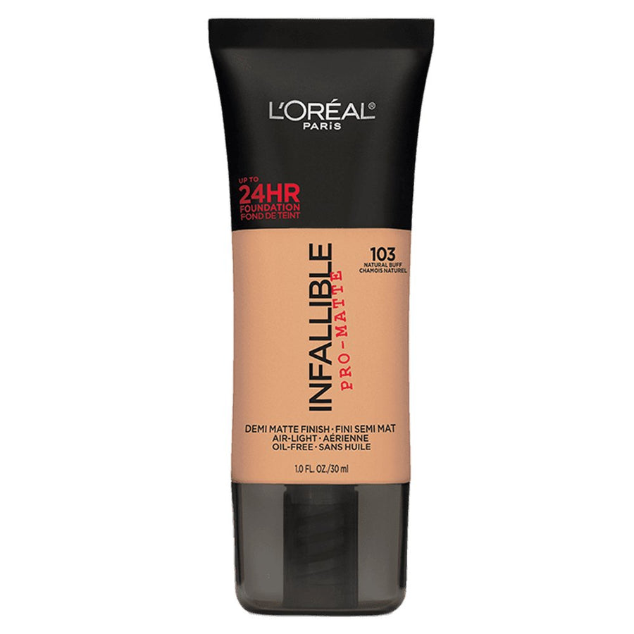 L'Oreal Paris Infallible Pro Matte 24H Foundation 30ml, Lightweight, Creamy Foundation, SFP #color_103 Natural Buff