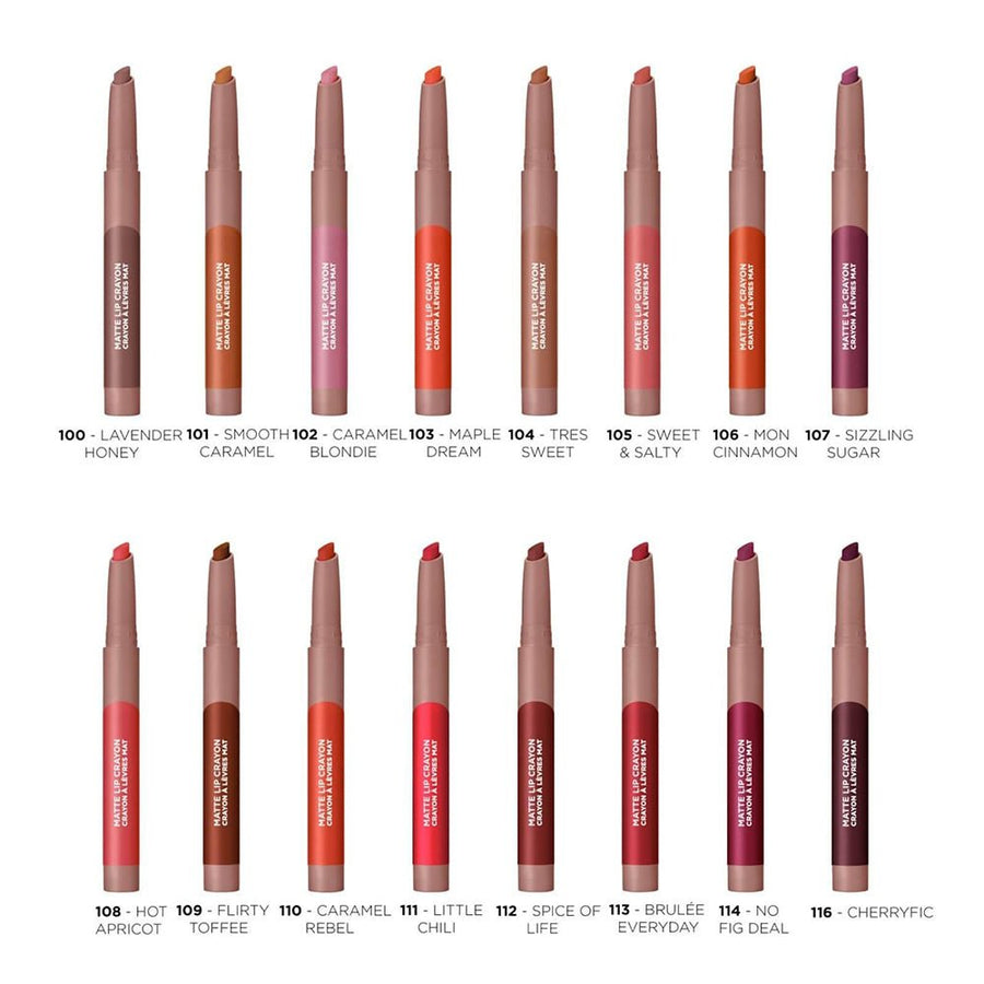 L'Oreal Paris Infallible Very Matte Lip Crayon Lipstick 1.3g, Jojoba Oil, Vitamin E, Matte Finish