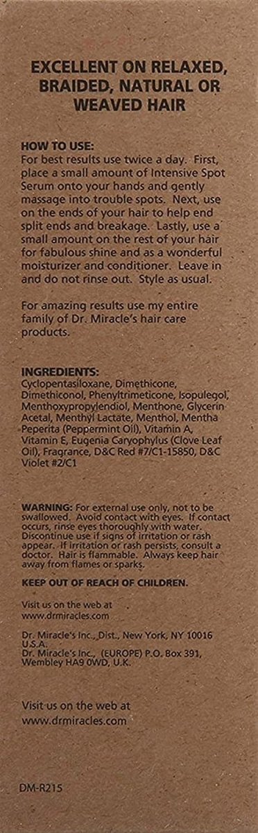 Dr. Miracle's Intensive Spot Serum 118ml Skin Care Masks & Peels 4.0oz 118ml  