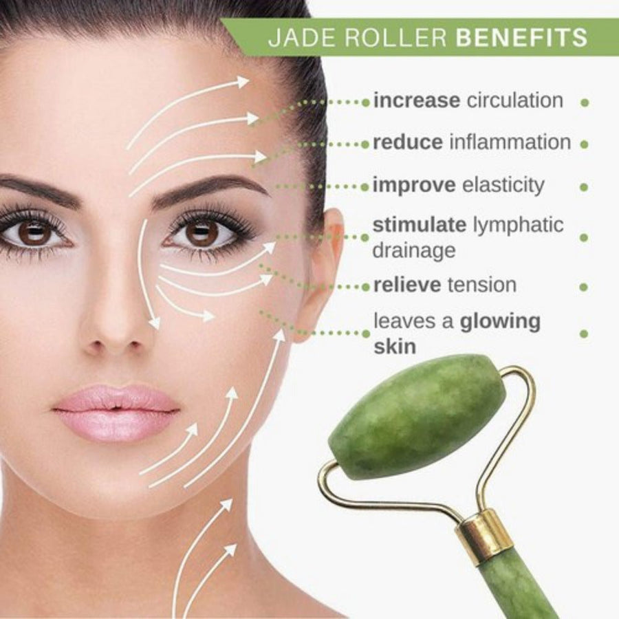 Ecotools Jade Roller Duo Skin Care Rollers Tools Reduce Puffiness and Smooth the Skin