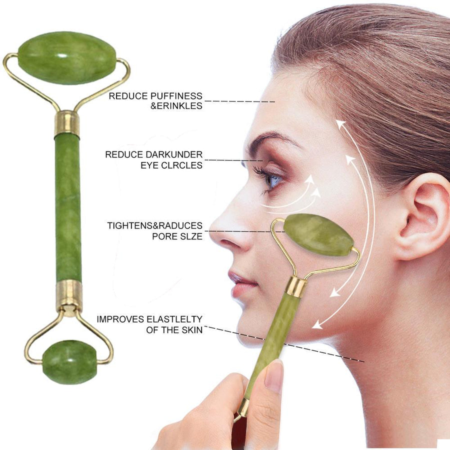 Ecotools Jade Roller Duo Skin Care Rollers Tools Reduce Puffiness and Smooth the Skin