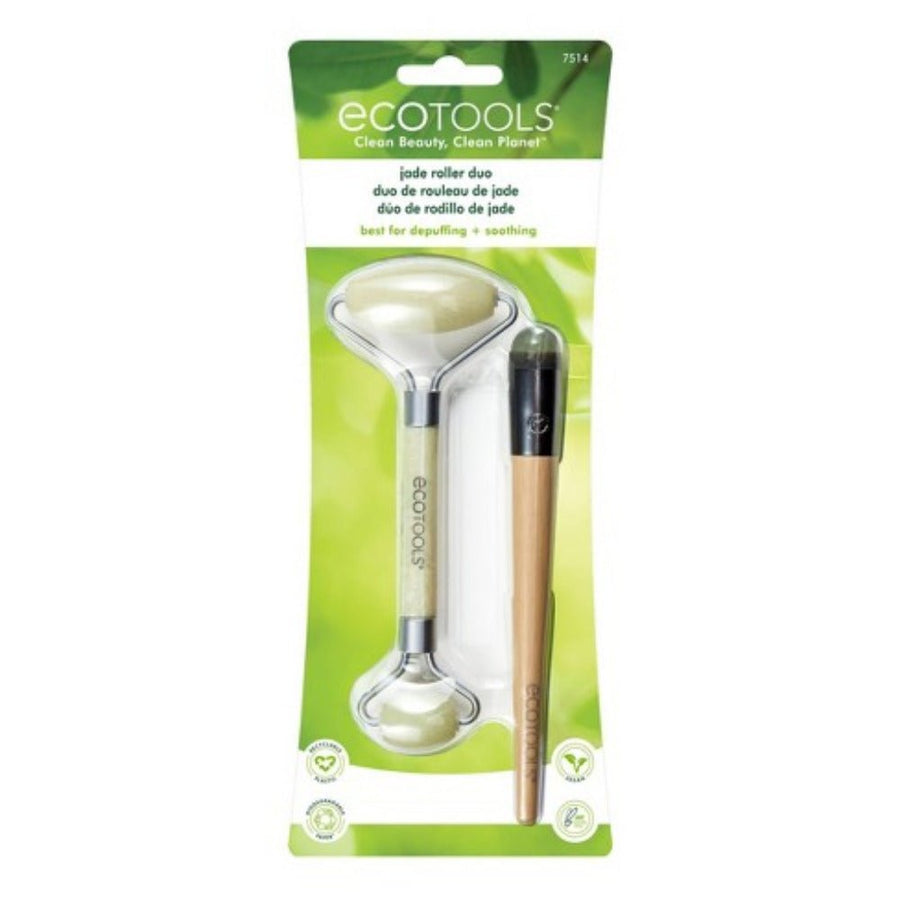 Ecotools Jade Roller Duo Skin Care Rollers Tools Reduce Puffiness and Smooth the Skin