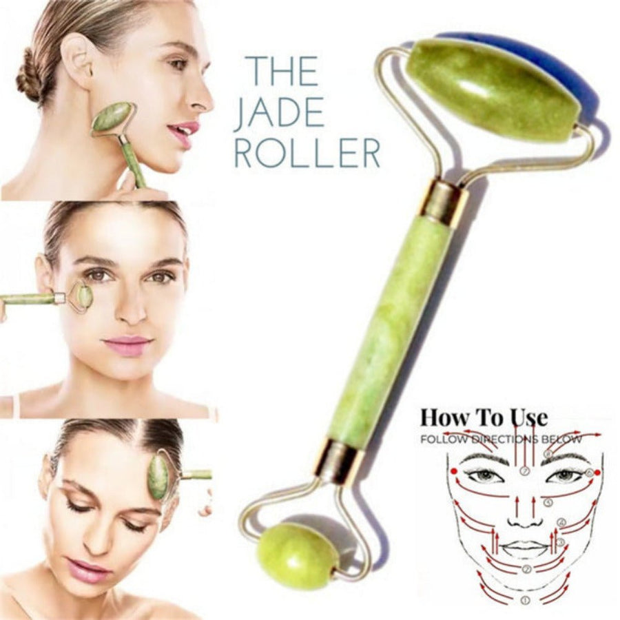 Ecotools Jade Roller Duo Skin Care Rollers Tools Reduce Puffiness and Smooth the Skin