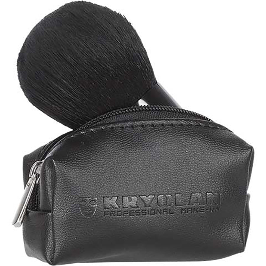 Kryolan Kabuki Bag Brush Makeup Brushes, Half-Round Synthetic Brush, Powder Application