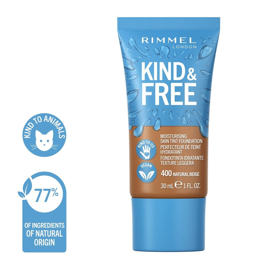 Rimmel Kind & Free Moisturising Skin Tint Foundation 30ml, Lightweight, Sheer Formula #color_ 400 Natural Beige