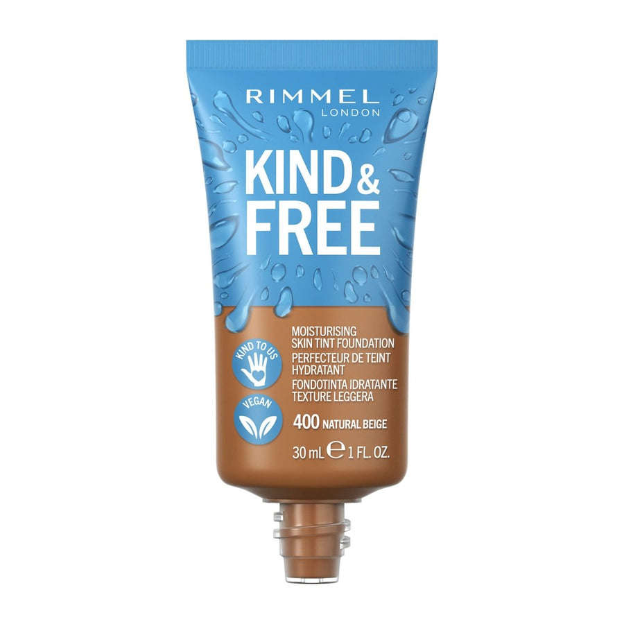 Rimmel Kind & Free Moisturising Skin Tint Foundation 30ml, Lightweight, Sheer Formula #color_ 400 Natural Beige