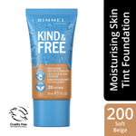 Rimmel Kind & Free Moisturising Skin Tint Foundation 30ml, Lightweight, Sheer Formula #color_.200 Soft Beige