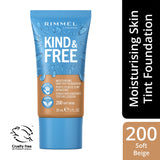 Rimmel Kind & Free Moisturising Skin Tint Foundation 30ml, Lightweight, Sheer Formula #color_.200 Soft Beige
