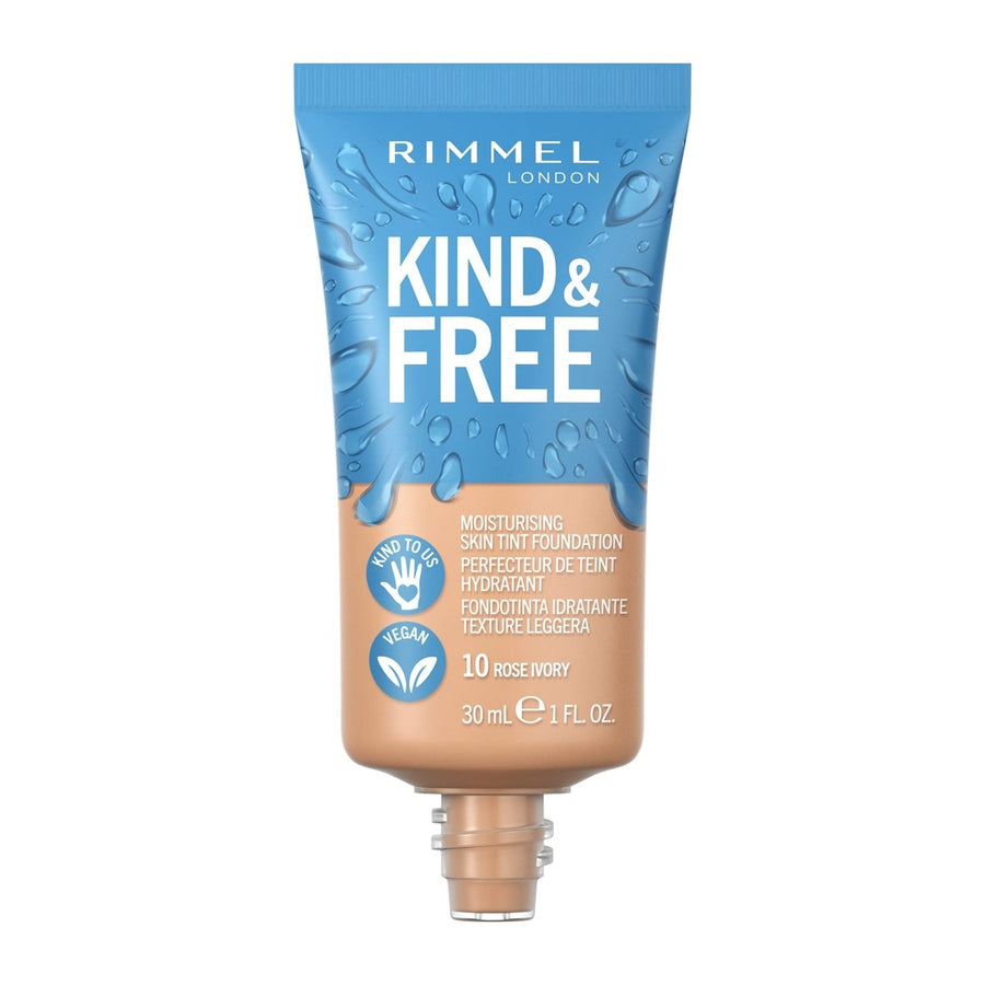 Rimmel Kind & Free Moisturising Skin Tint Foundation 30ml, Lightweight, Sheer Formula #color_. 10 Rose Ivory