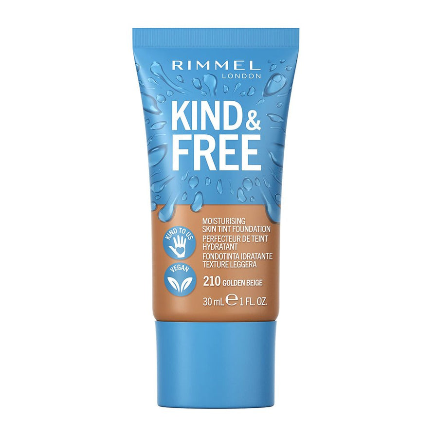 Rimmel Kind & Free Moisturising Skin Tint Foundation 30ml, Lightweight, Sheer Formula #color_. 210 Golden Beige