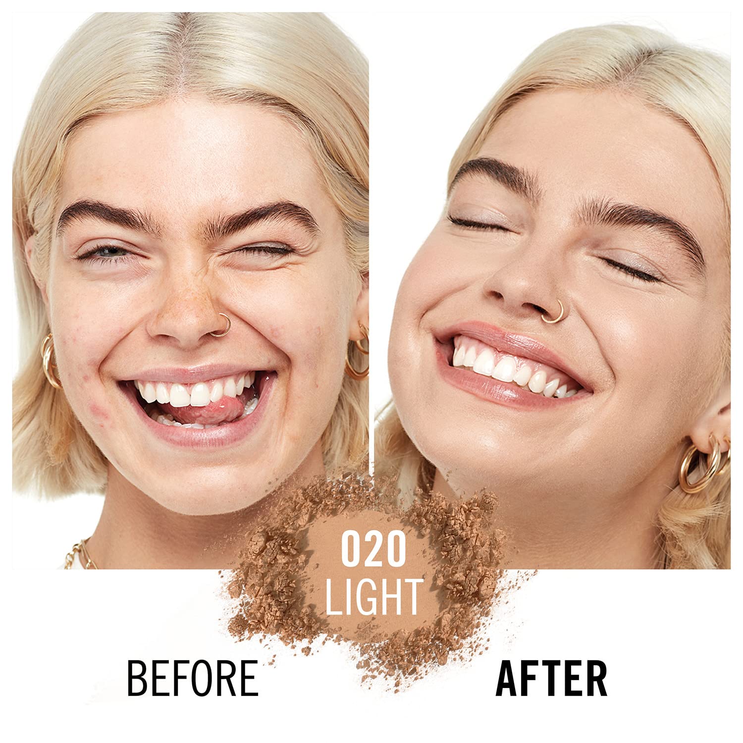 Rimmel Kind & Free Pressed Powder 10g, Instantly Mattifies Skin and Reduces Shine, Perfume Free #color_020 Light