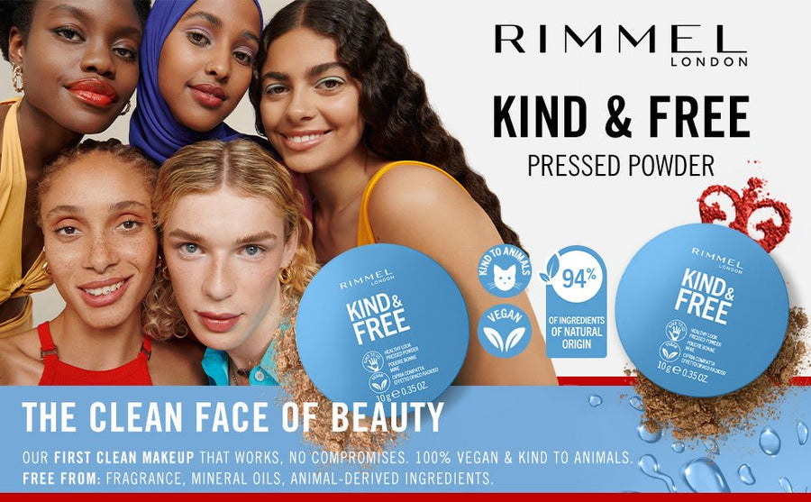 Rimmel Kind & Free Pressed Powder 10g, Instantly Mattifies Skin and Reduces Shine, Perfume Free