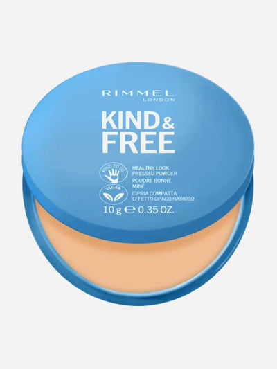 Rimmel Kind & Free Pressed Powder 10g, Instantly Mattifies Skin and Reduces Shine, Perfume Free #color_020 Light