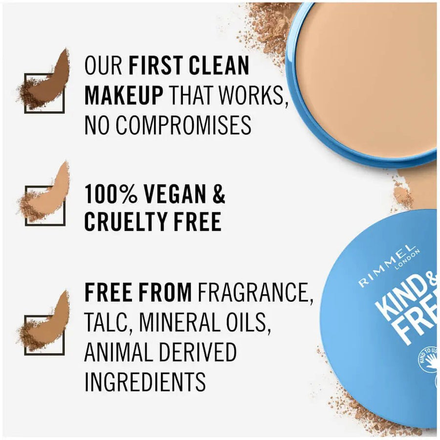 Rimmel Kind & Free Pressed Powder 10g, Instantly Mattifies Skin and Reduces Shine, Perfume Free