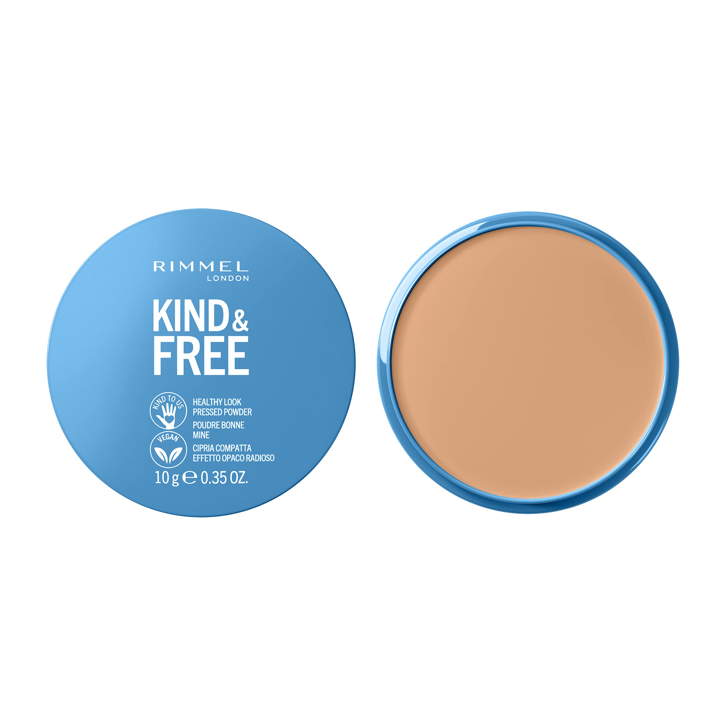 Rimmel Kind & Free Pressed Powder 10g, Instantly Mattifies Skin and Reduces Shine, Perfume Free #color_020 Light
