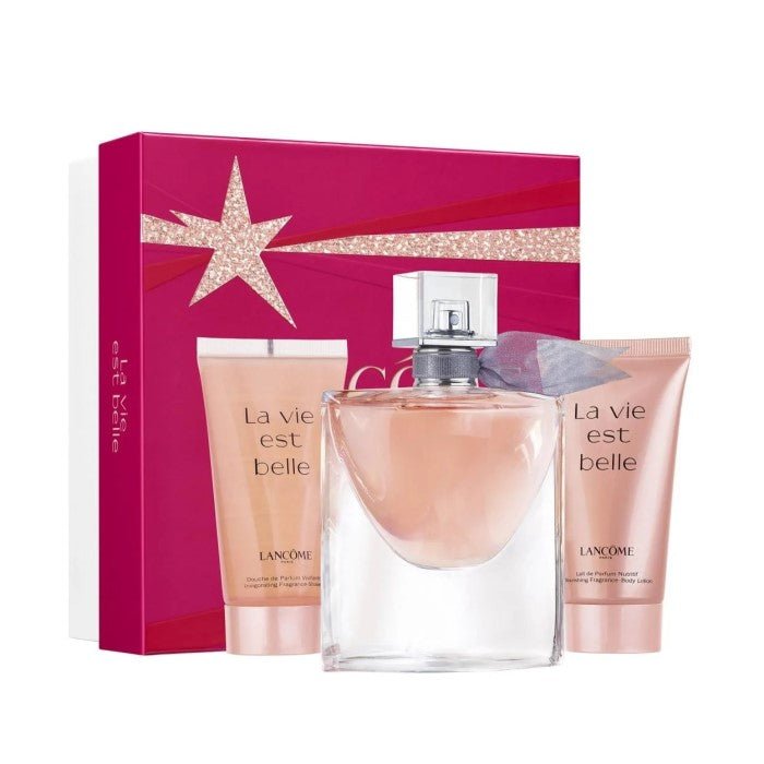 Lancome La Vie Est Belle Women Perfume Gift Set 1.0oz 30ml EAU DE PARFUM SPRAY, with Body Lotion and Shower Gel