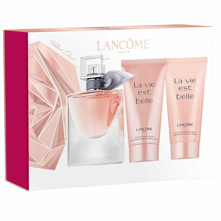 Lancome La Vie Est Belle Women Perfume Gift Set 1.0oz 30ml EAU DE PARFUM SPRAY, with Body Lotion and Shower Gel