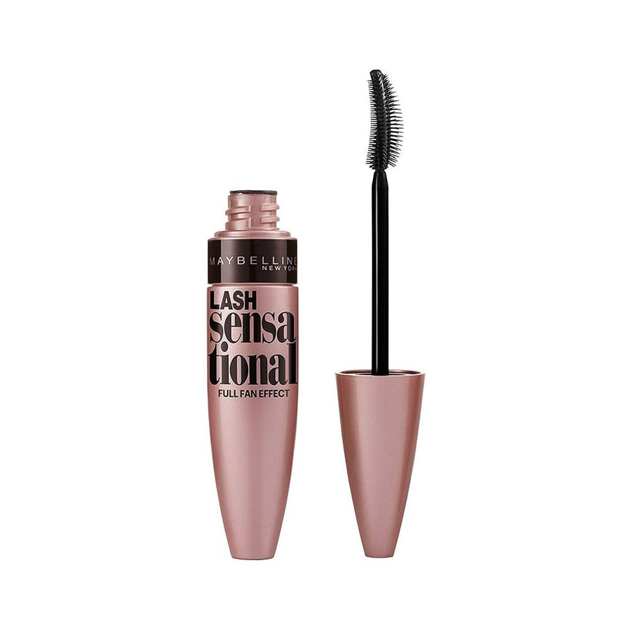 Maybelline Lash Sensational Mascara Black 0.32oz 9.5ml, Rose Hip Oil, Fanning Brush