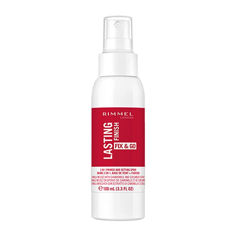 Rimmel Lasting Finish Fix & Go 2 in 1 Primer & Setting Spray 100ml, Keep Makeup in Place 8 Hours