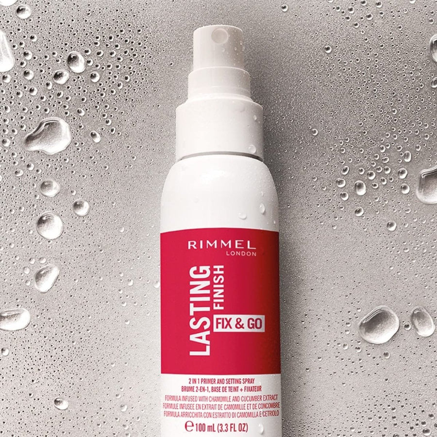 Rimmel Lasting Finish Fix & Go 2 in 1 Primer & Setting Spray 100ml, Keep Makeup in Place 8 Hours